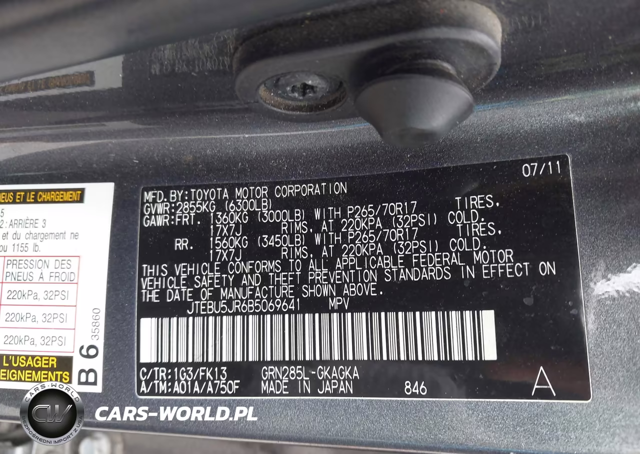 2011 Toyota 4Runner Sr5 V6 VIN:JTEBU5JR6B5069641 - 9