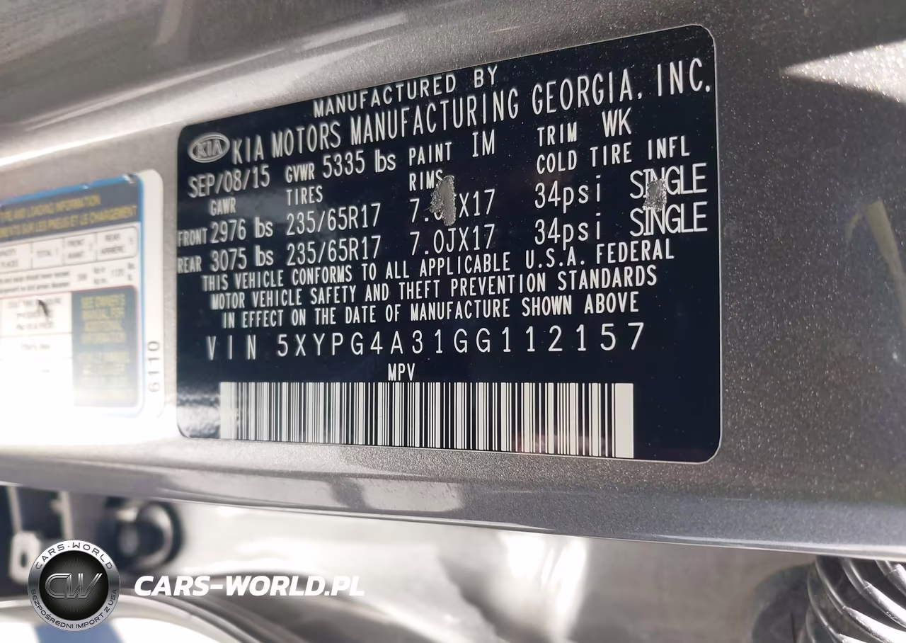 2016 Kia Sorento 2.4L Lx VIN:5XYPG4A31GG112157 - 9
