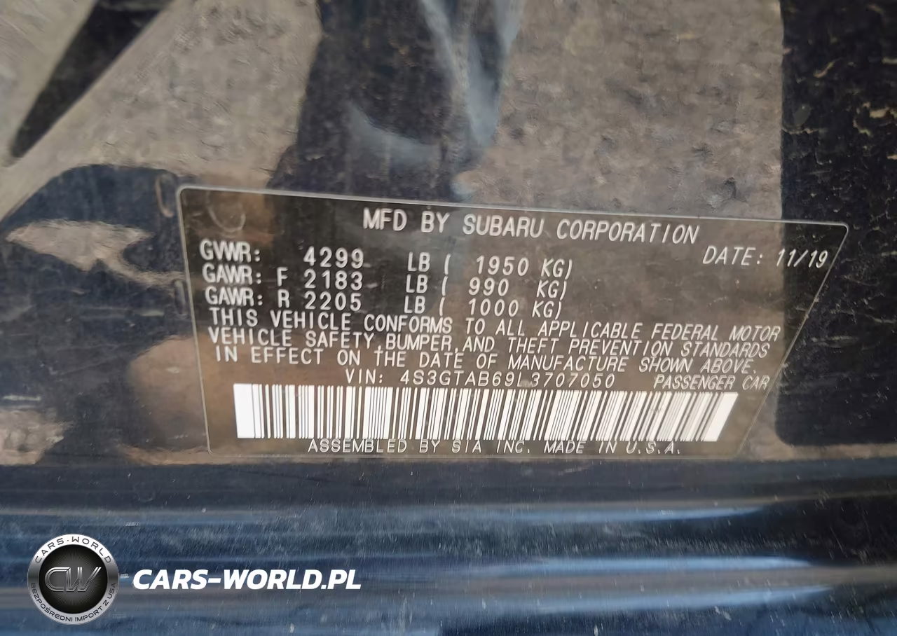 2020 Subaru Impreza 5-Door VIN:4S3GTAB69L3707050 - 9