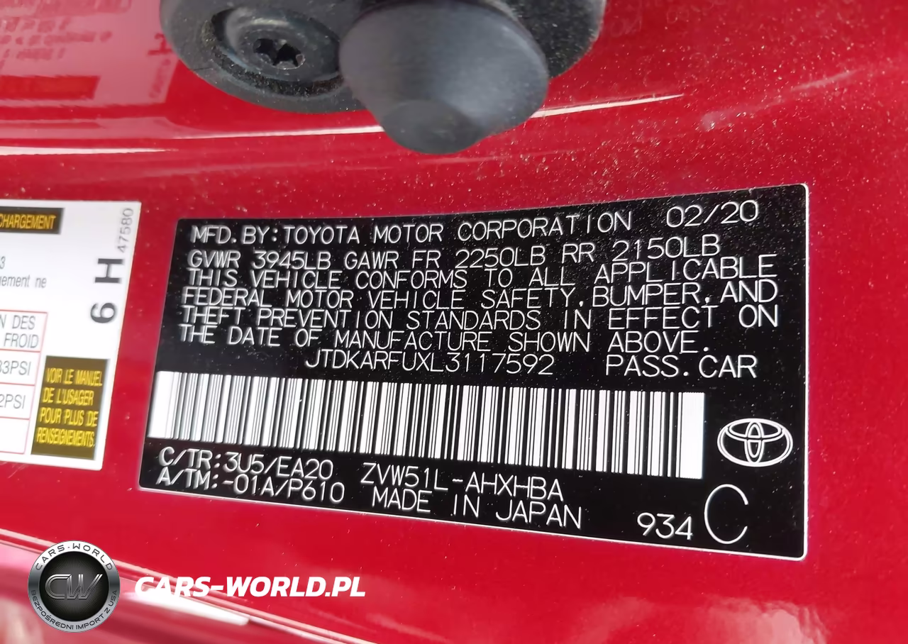 2020 Toyota Prius Xle VIN:JTDKARFUXL3117592 - 9