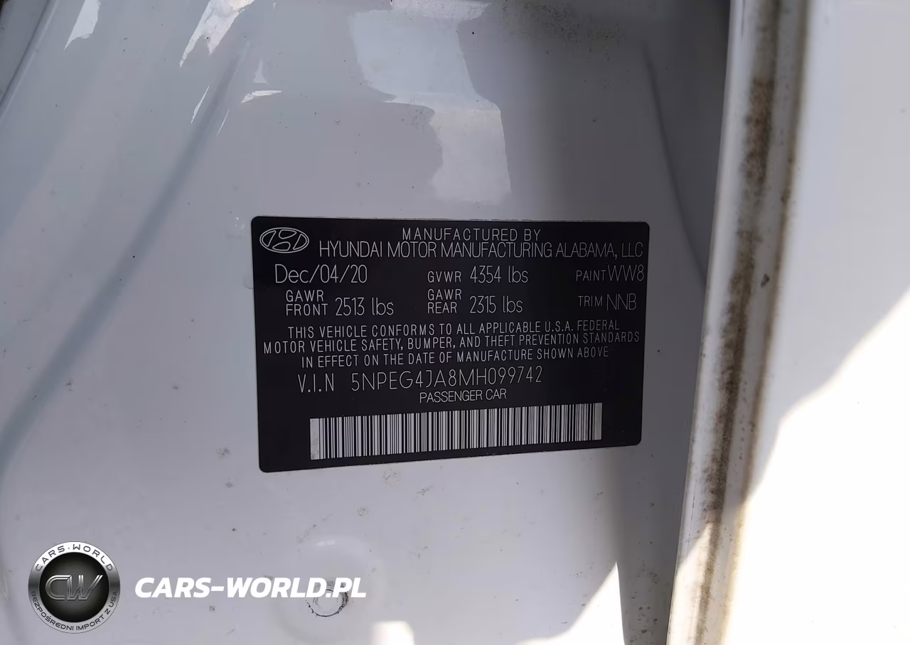 2021 Hyundai Sonata Se VIN:5NPEG4JA8MH099742 - 9