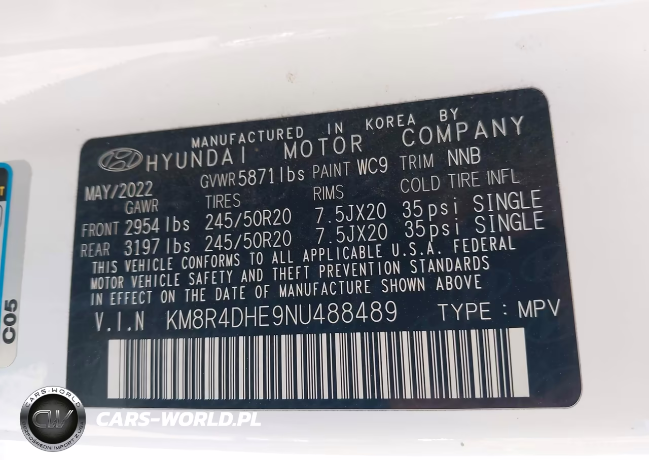 2022 Hyundai Palisade Sel VIN:KM8R4DHE9NU488489 - 9