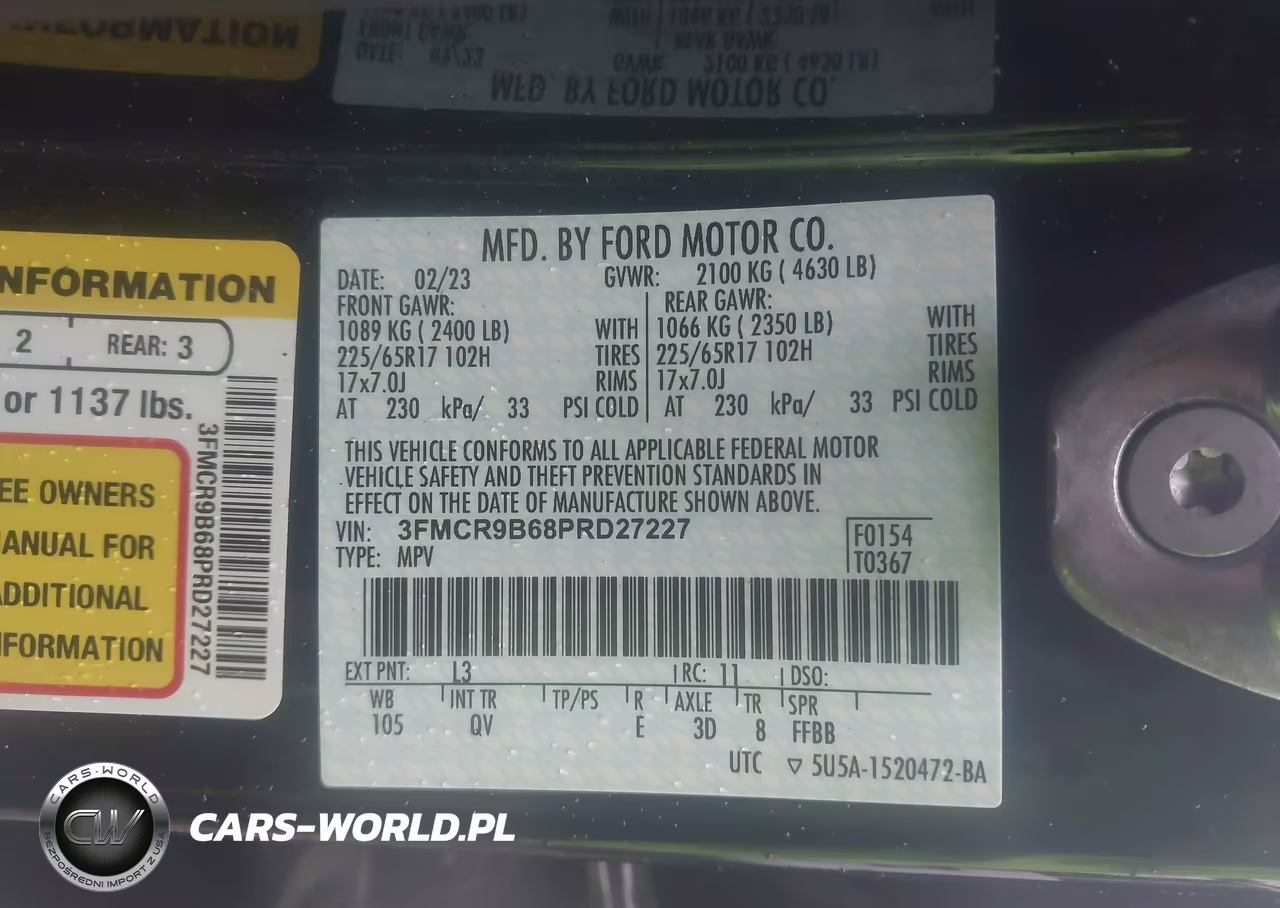 2023 Ford Bronco Sport Big Bend VIN:3FMCR9B68PRD27227 - 9