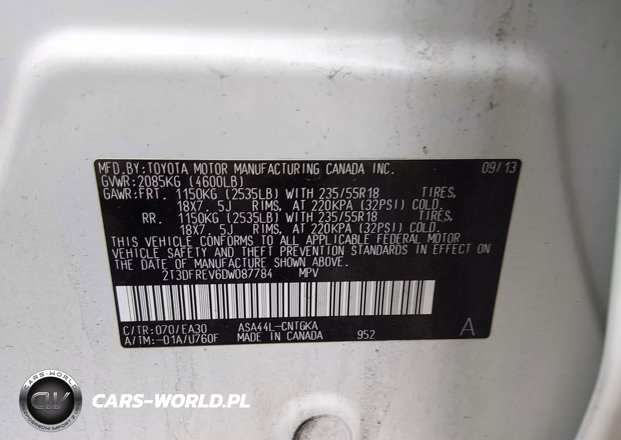 2013 Toyota Rav4 Limited VIN:2T3DFREV6DW087784 - 9
