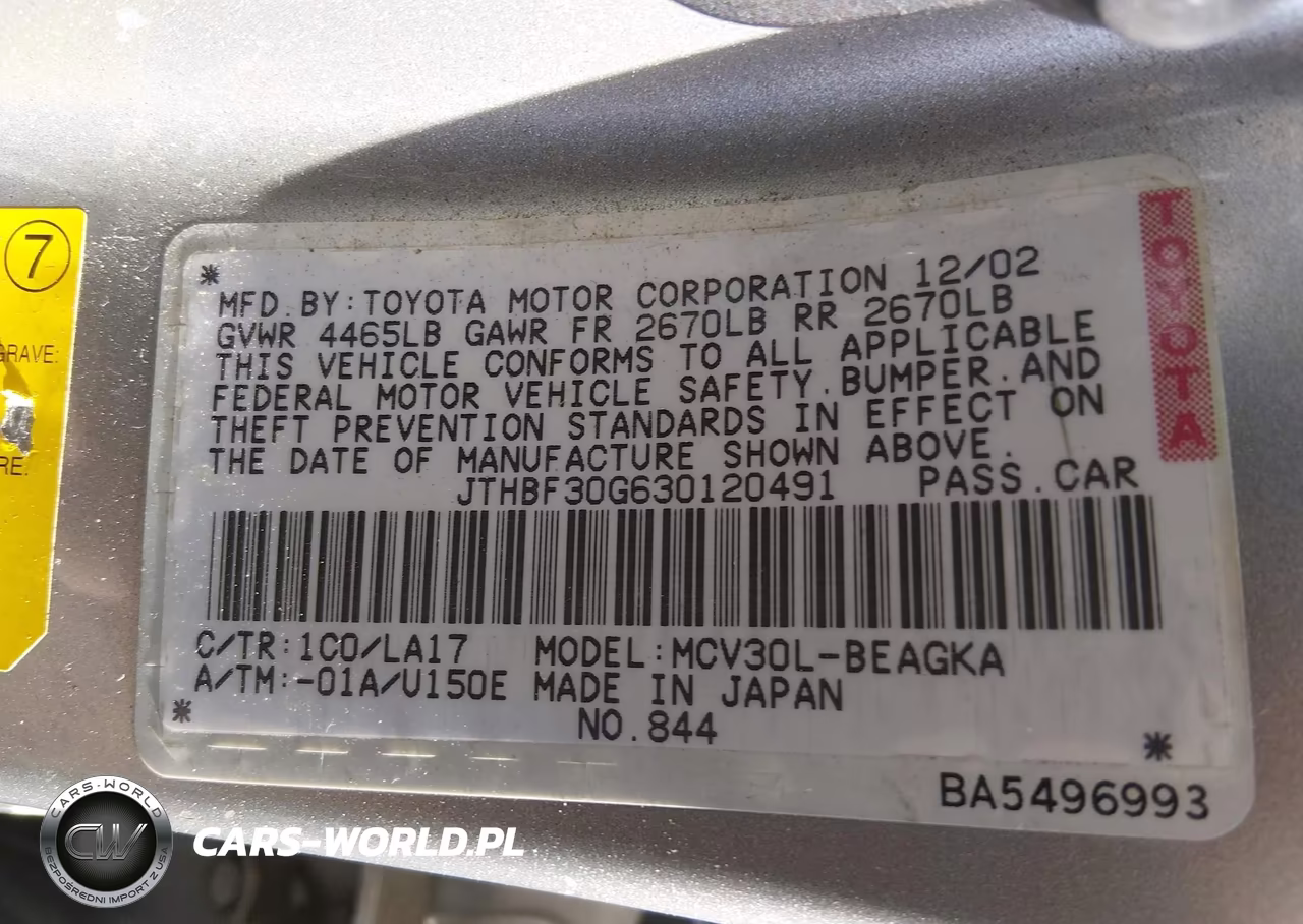 2003 Lexus Es 300 VIN:JTHBF30G630120491 - 9