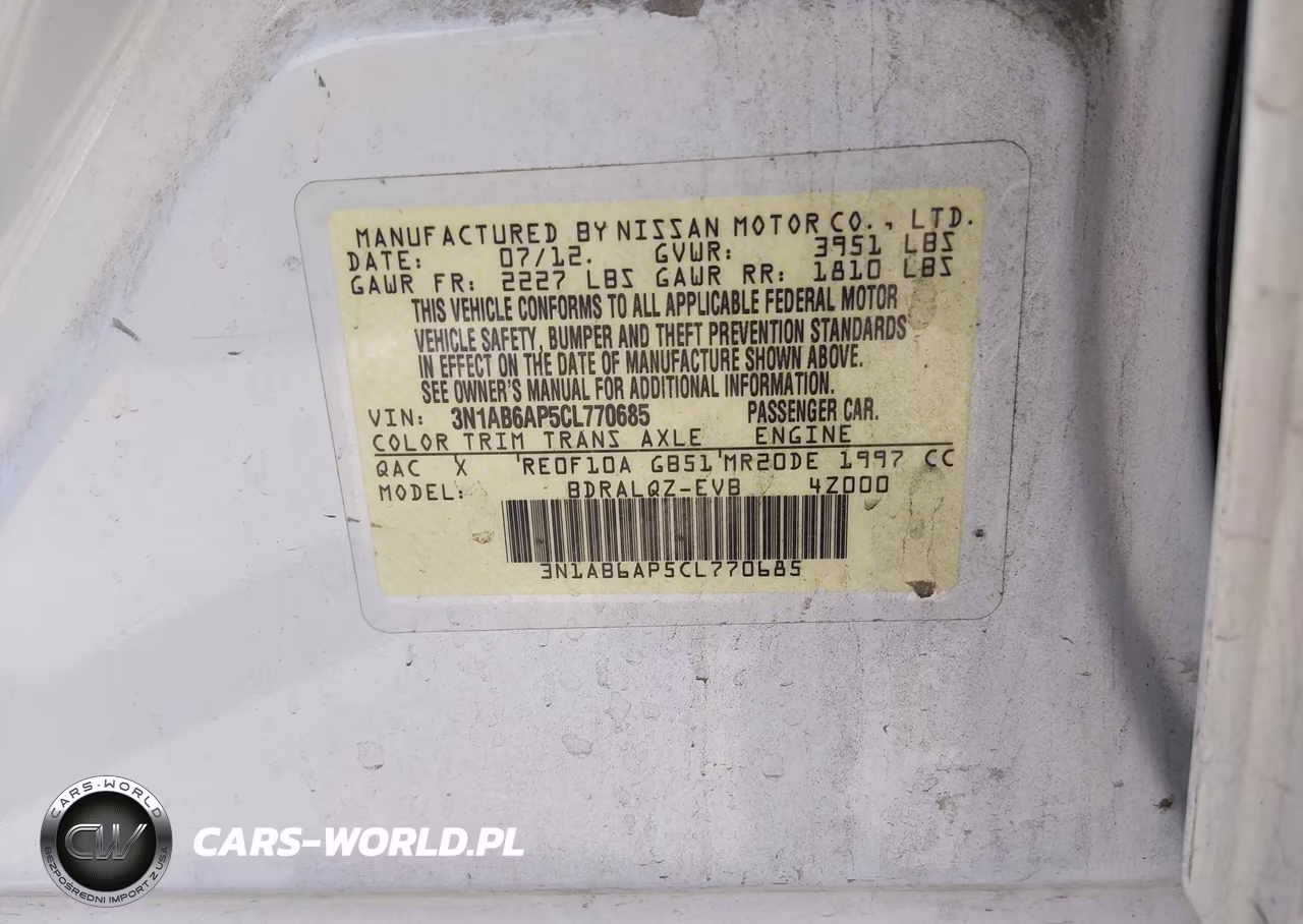 2012 Nissan Sentra 2.0 VIN:3N1AB6AP5CL770685 - 9