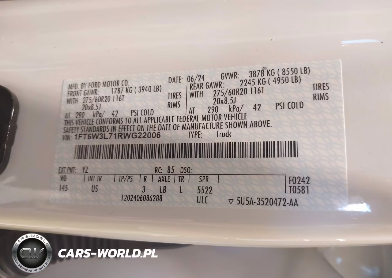 2024 Ford F-150 Lightning Flash VIN:1FT6W3L71RWG22006 - 9