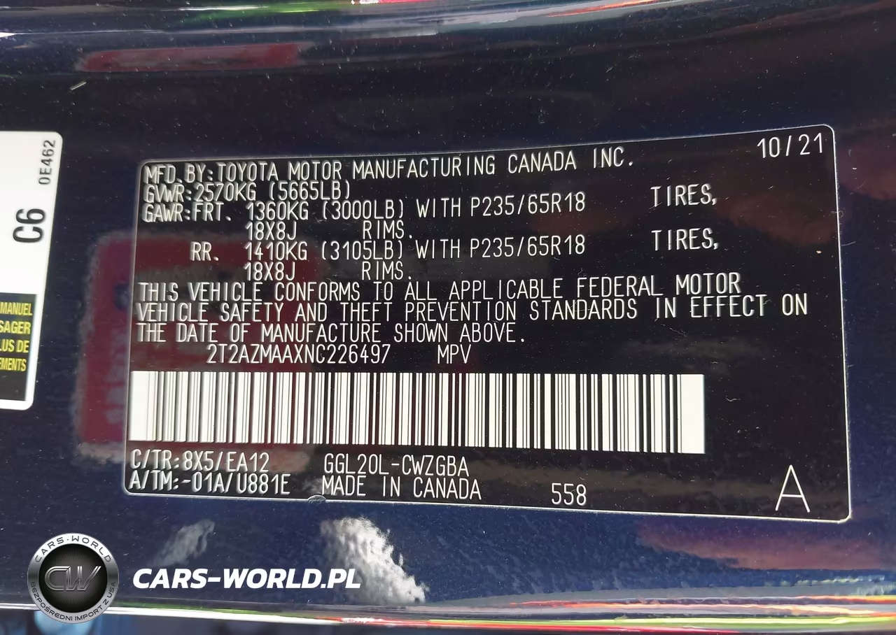 2022 Lexus Rx 350 VIN:2T2AZMAAXNC226497 - 9