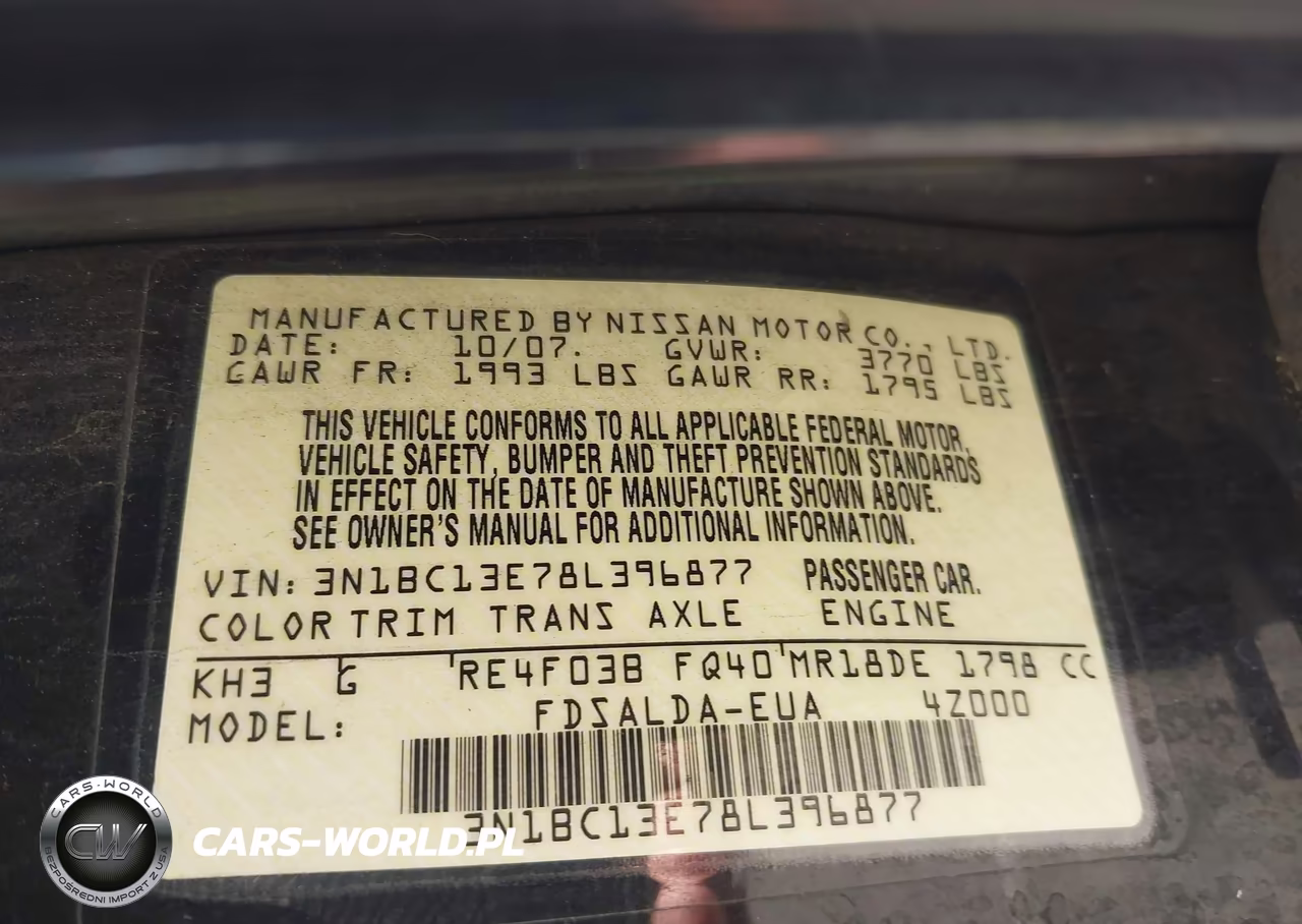 2008 Nissan Versa 1.8 S VIN:3N1BC13E78L396877 - 9