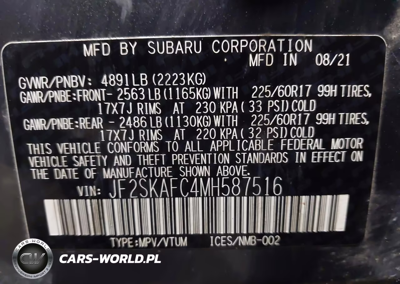 2021 Subaru Forester Premium VIN:JF2SKAFC4MH587516 - 9