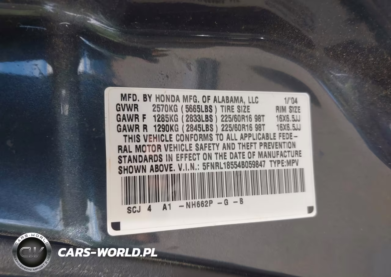 2004 Honda Odyssey Lx VIN:5FNRL18554B059847 - 9