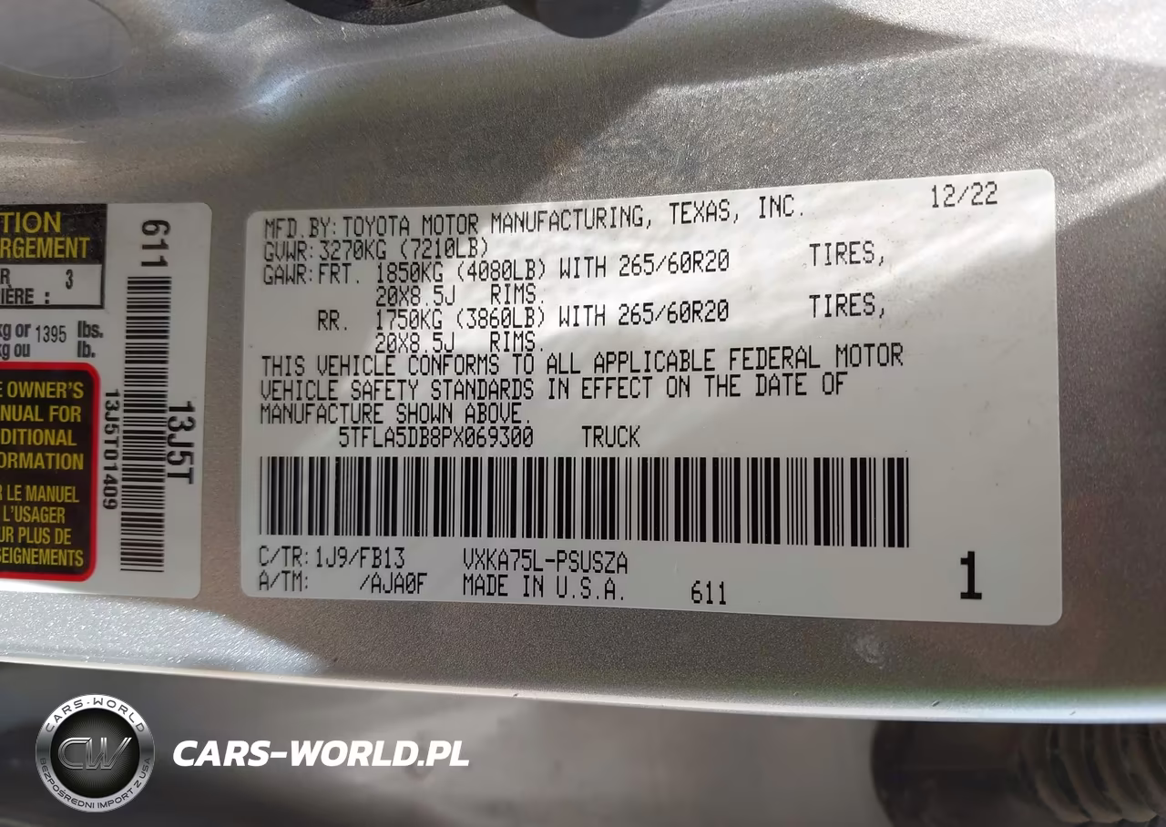 2023 Toyota Tundra Sr5 VIN:5TFLA5DB8PX069300 - 9