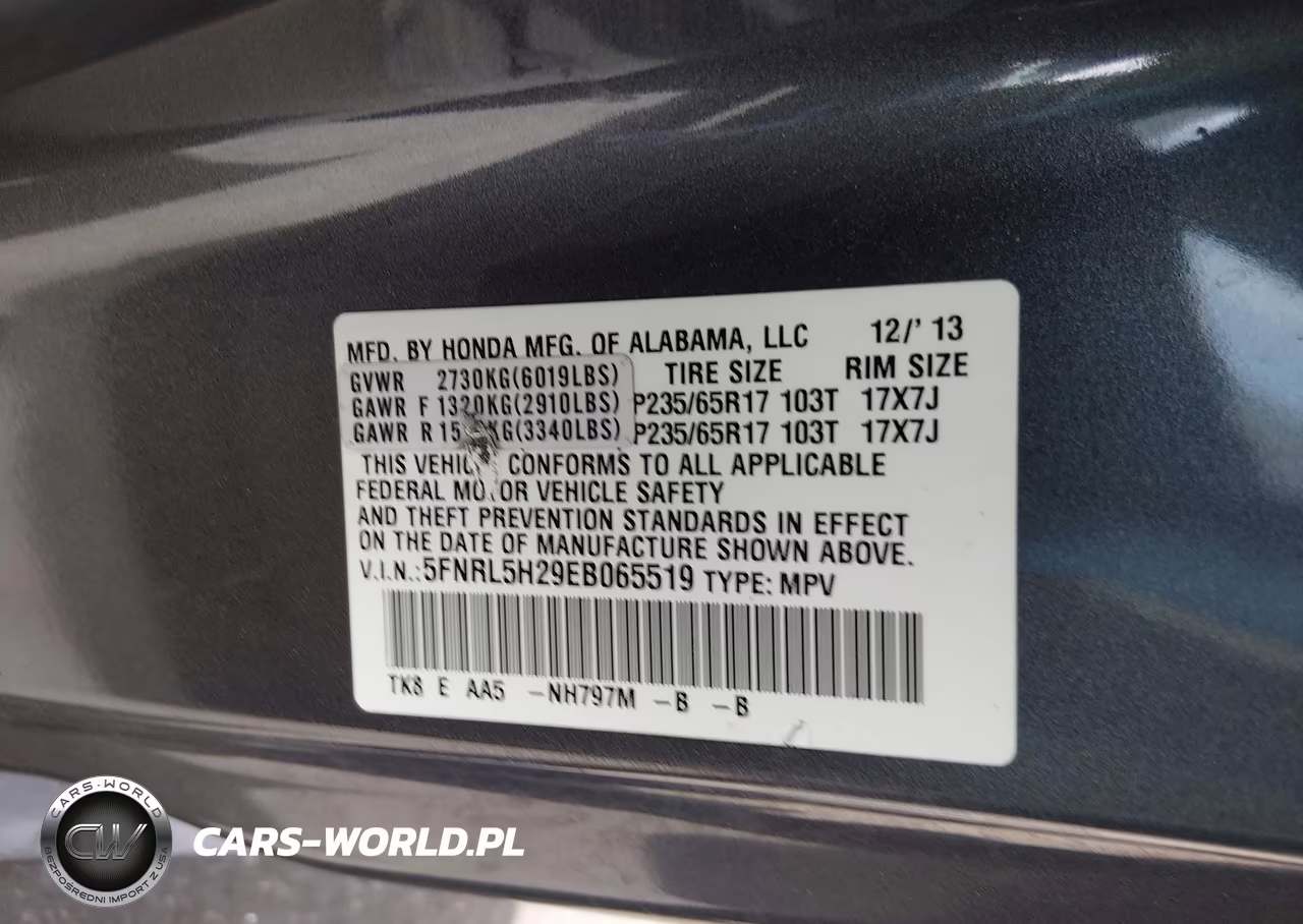 2014 Honda Odyssey Lx VIN:5FNRL5H29EB065519 - 9