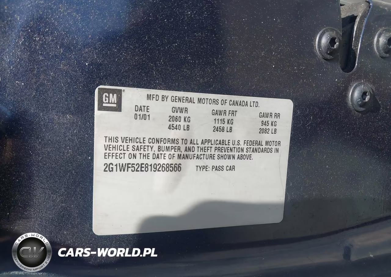 2001 Chevrolet Impala VIN:2G1WF52E819268566 - 9