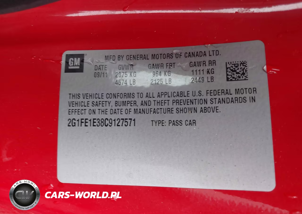 2012 Chevrolet Camaro 1Ls VIN:2G1FE1E38C9127571 - 9