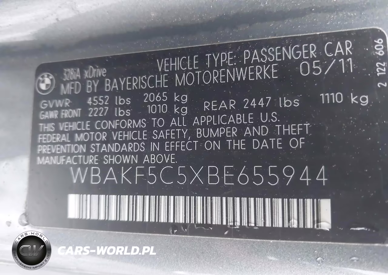 2011 BMW 328I xDrive VIN:WBAKF5C5XBE655944 - 9