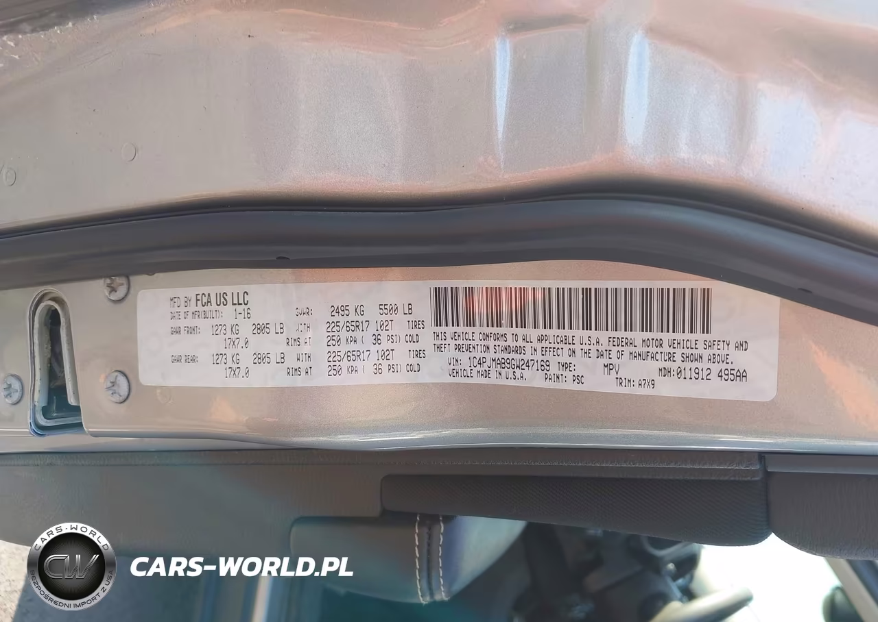 2016 Jeep Cherokee Sport VIN:1C4PJMAB9GW247169 - 9