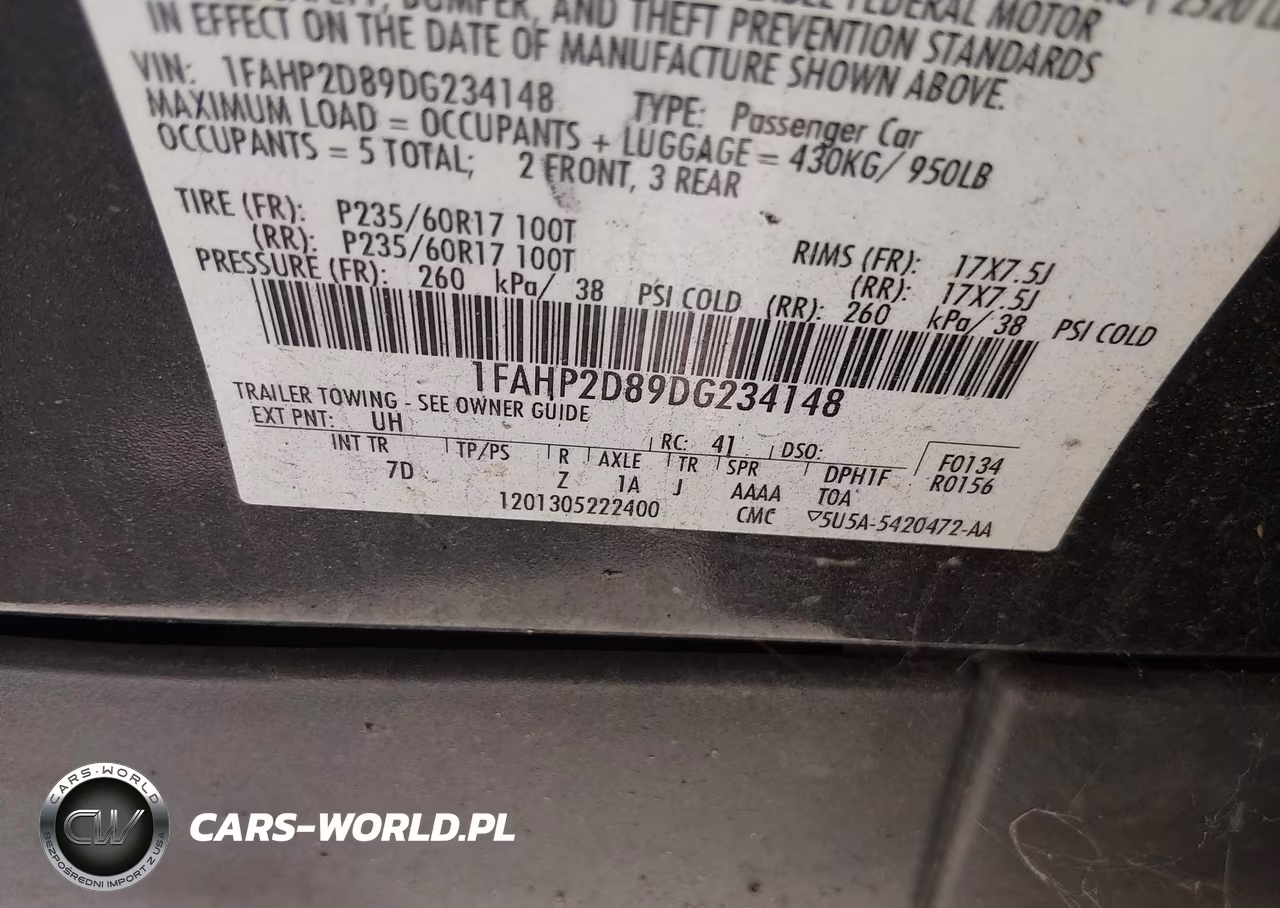 2013 Ford Taurus Se VIN:1FAHP2D89DG234148 - 9