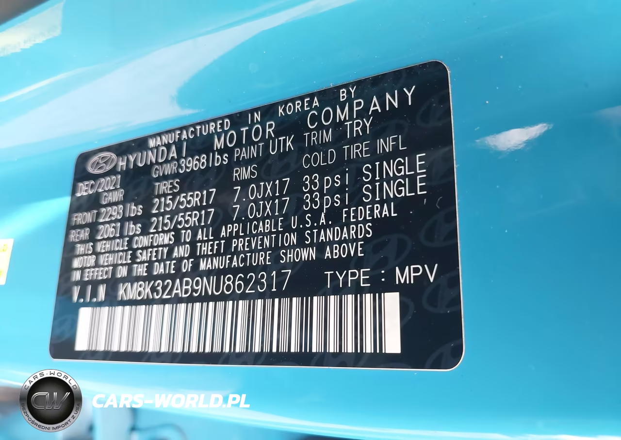 2022 Hyundai Kona Sel VIN:KM8K32AB9NU862317 - 9