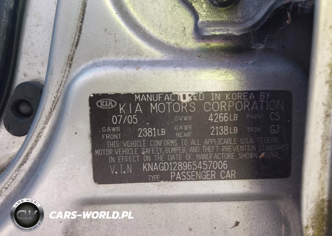 2006 Kia Optima Ex V6-Lx V6 VIN:KNAGD128965457006 - 9