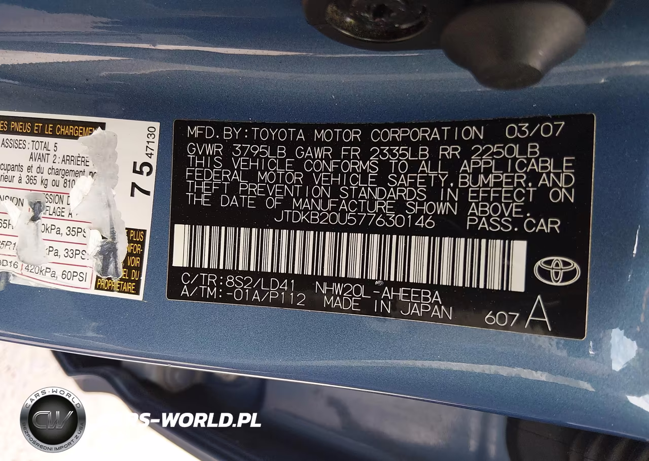 2007 Toyota Prius VIN:JTDKB20U577630146 - 9