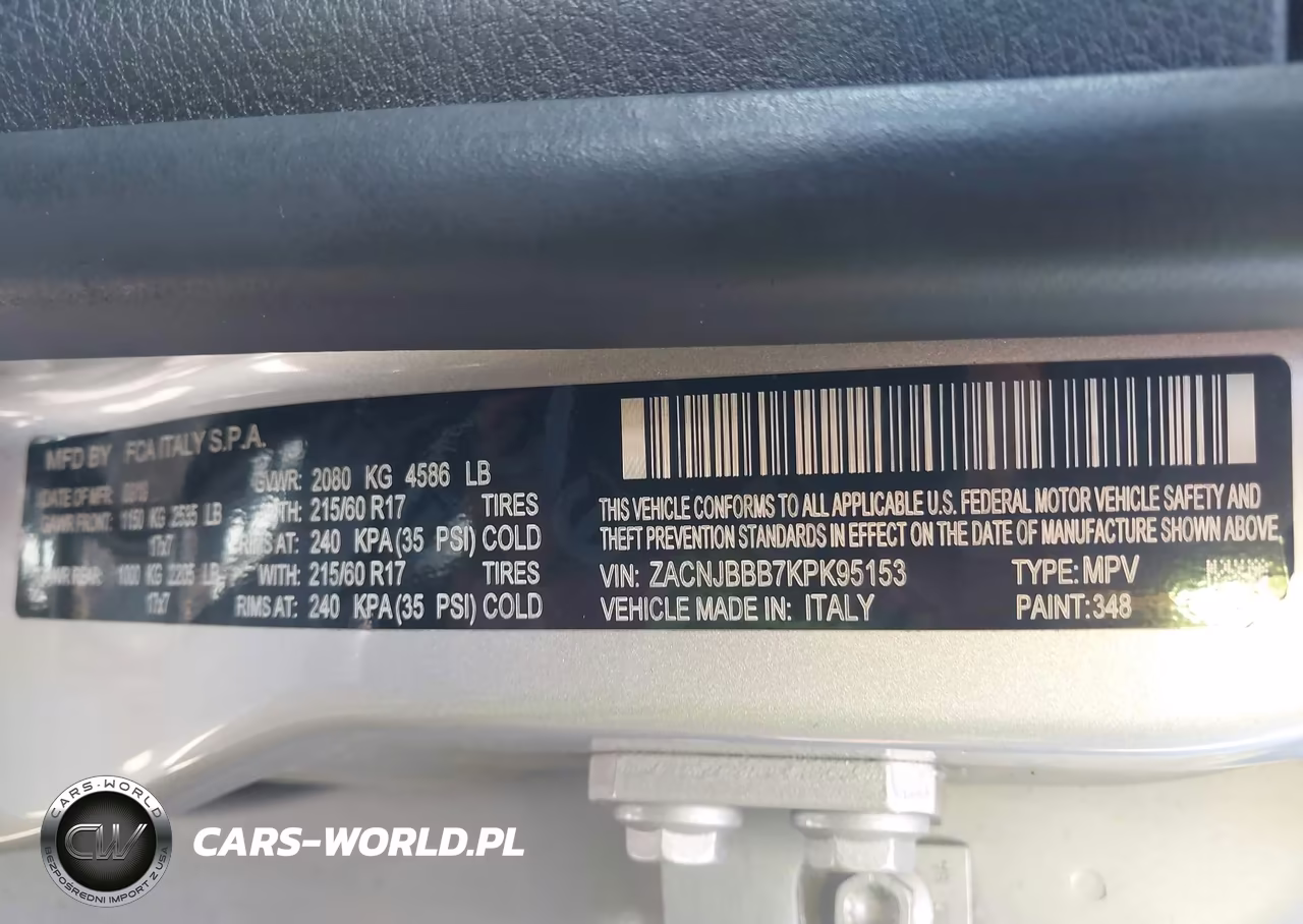2019 Jeep Renegade Latitude 4X4 VIN:ZACNJBBB7KPK95153 - 9