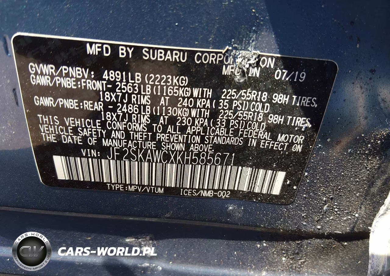 2019 Subaru Forester Touring VIN:JF2SKAWCXKH585671 - 9