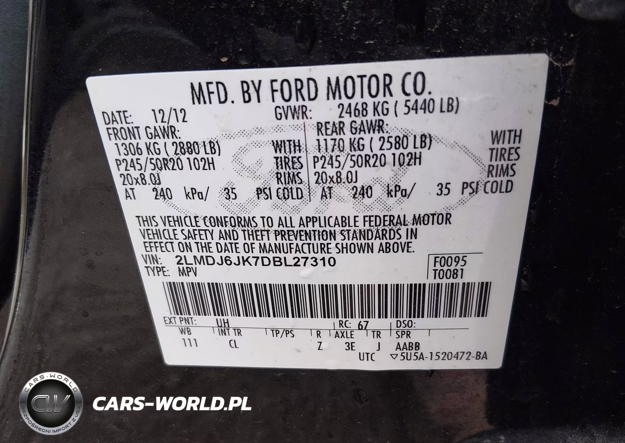 2013 Lincoln Mkx VIN:2LMDJ6JK7DBL27310 - 9
