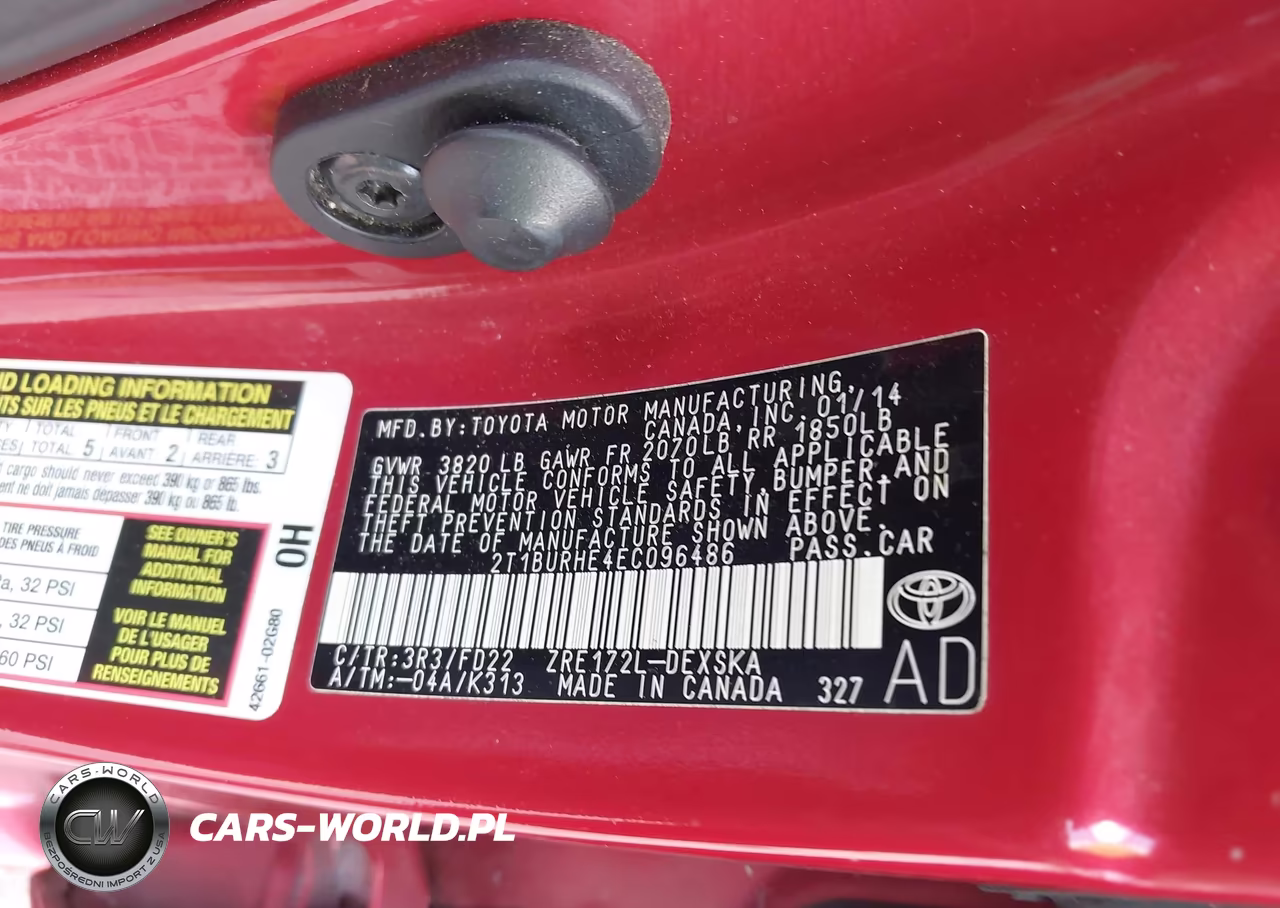 2014 Toyota Corolla S Plus VIN:2T1BURHE4EC096486 - 9