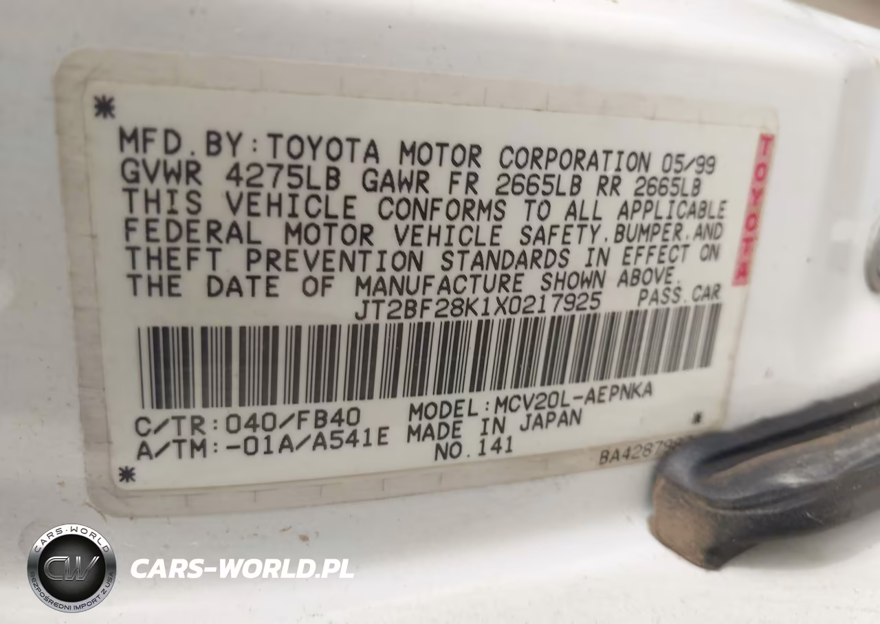 1999 Toyota Camry Le V6 VIN:JT2BF28K1X0217925 - 9