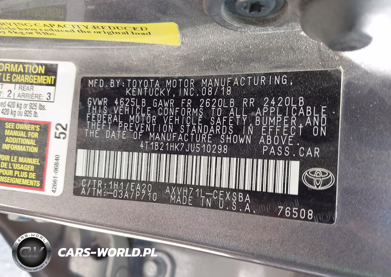 2018 Toyota Camry Hybrid Se VIN:4T1B21HK7JU510298 - 9