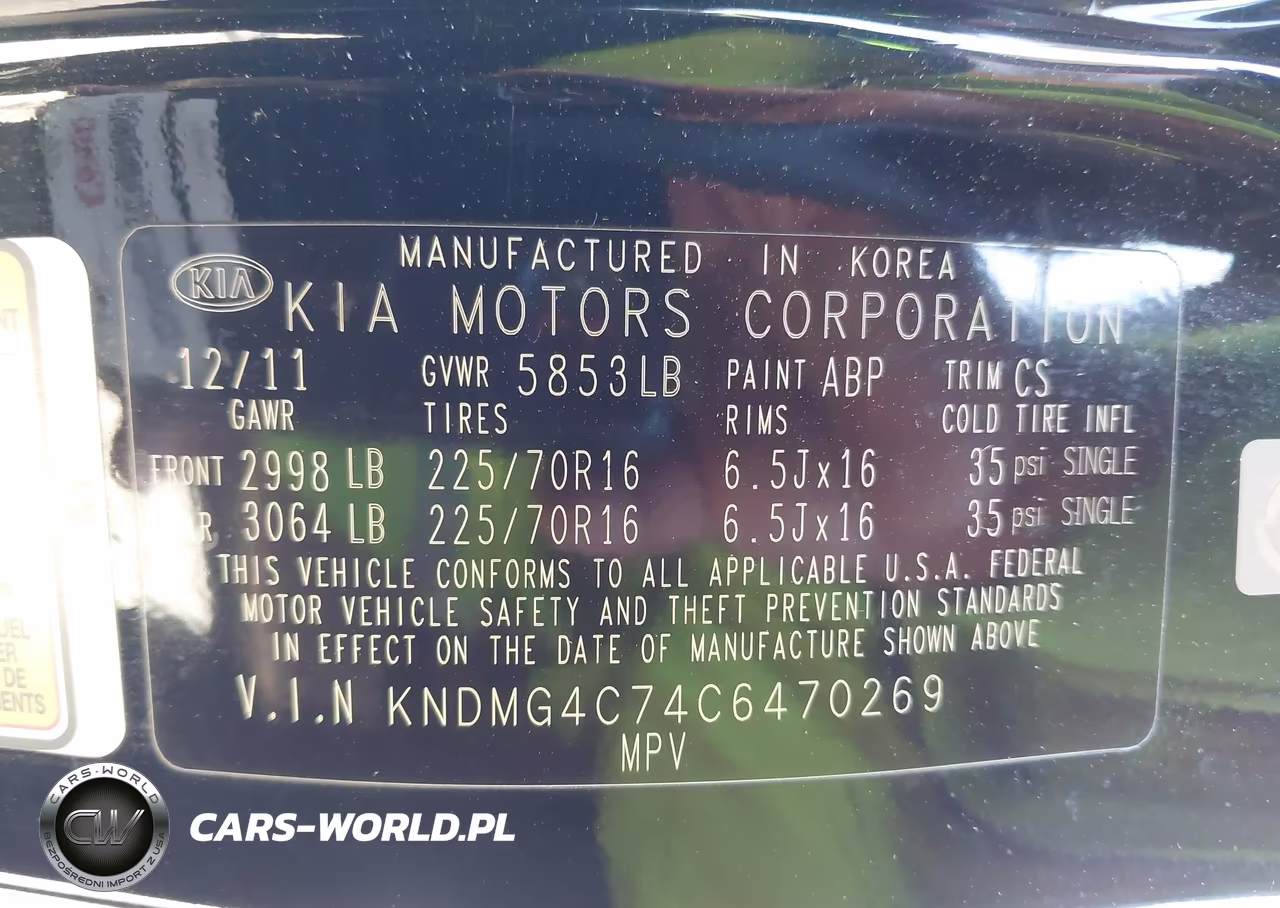 2012 Kia Sedona Lx VIN:KNDMG4C74C6470269 - 9