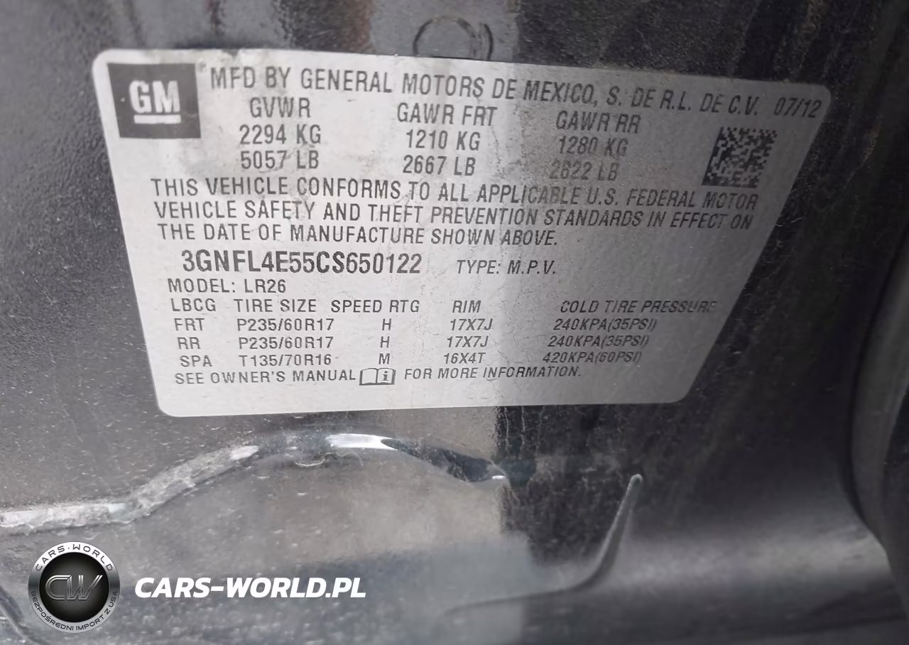 2012 Chevrolet Captiva Sport Fleet Ltz VIN:3GNFL4E55CS650122 - 9