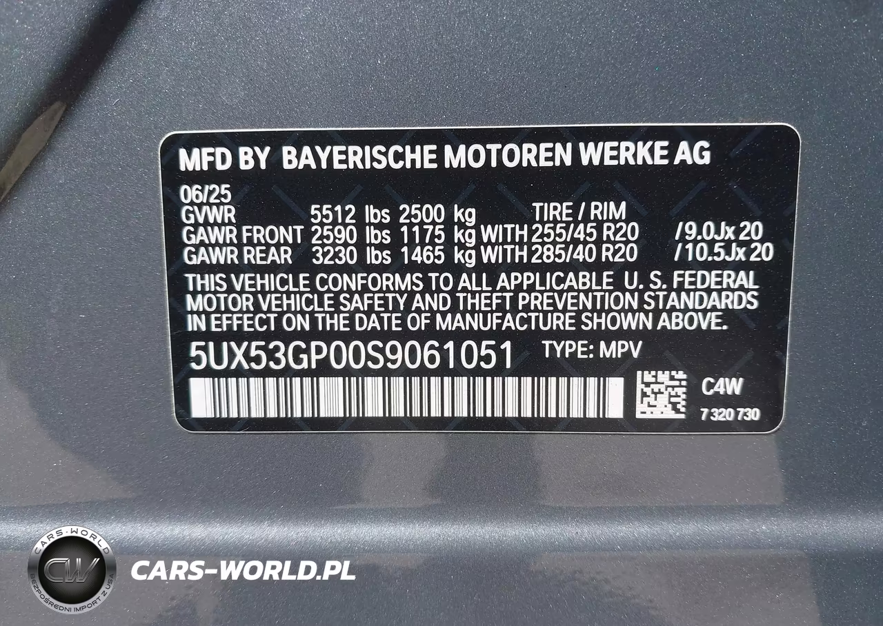 2025 BMW X3 30 xDrive VIN:5UX53GP00S9061051 - 9