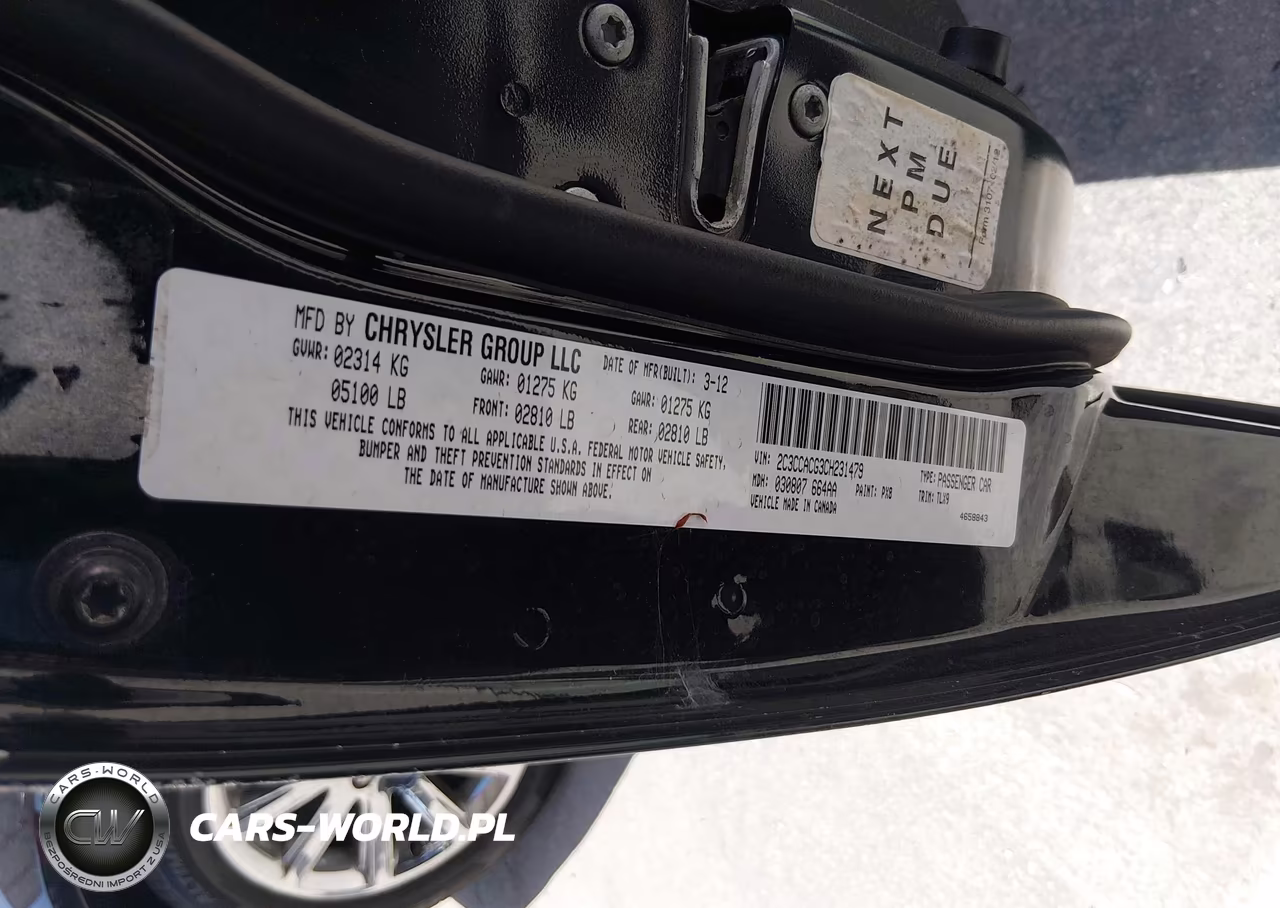 2012 Chrysler 300 Limited VIN:2C3CCACG3CH231479 - 9