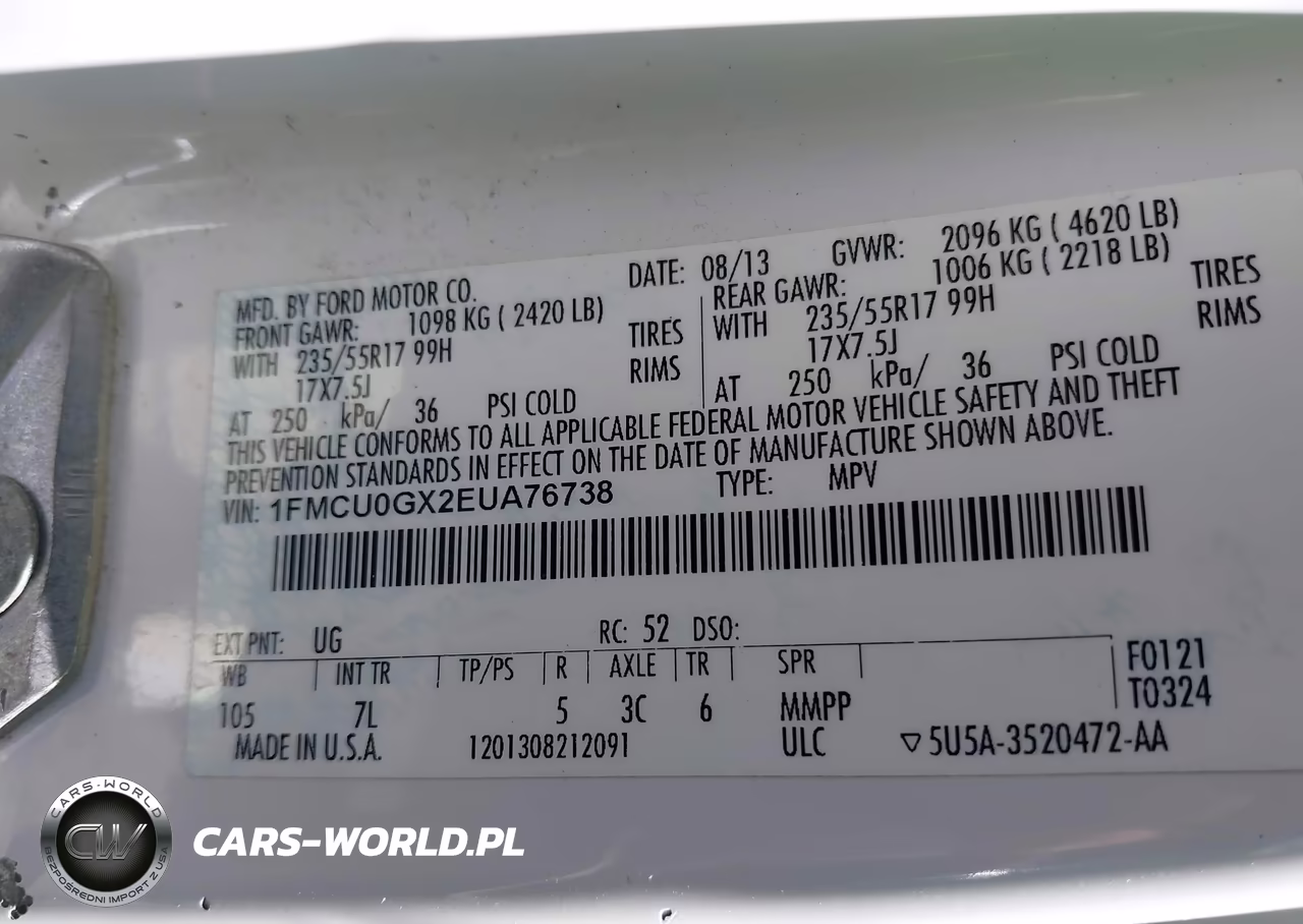 2014 Ford Escape Se VIN:1FMCU0GX2EUA76738 - 9
