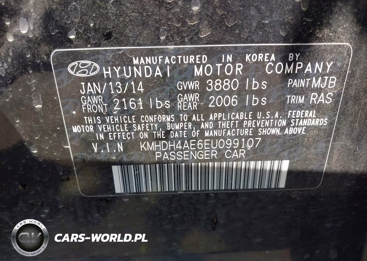 2014 Hyundai Elantra Se VIN:KMHDH4AE6EU099107 - 9
