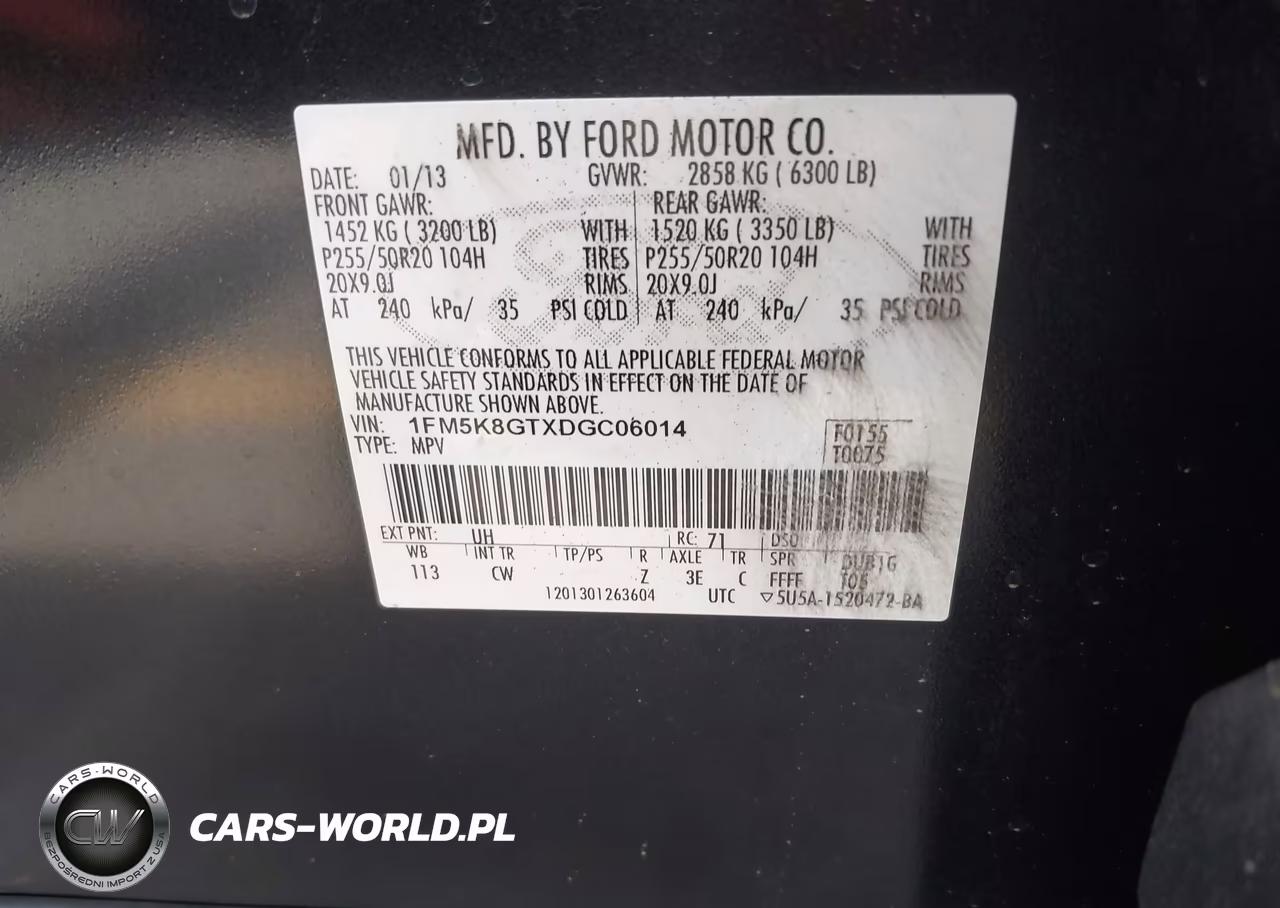 2013 Ford Explorer Sport VIN:1FM5K8GTXDGC06014 - 9