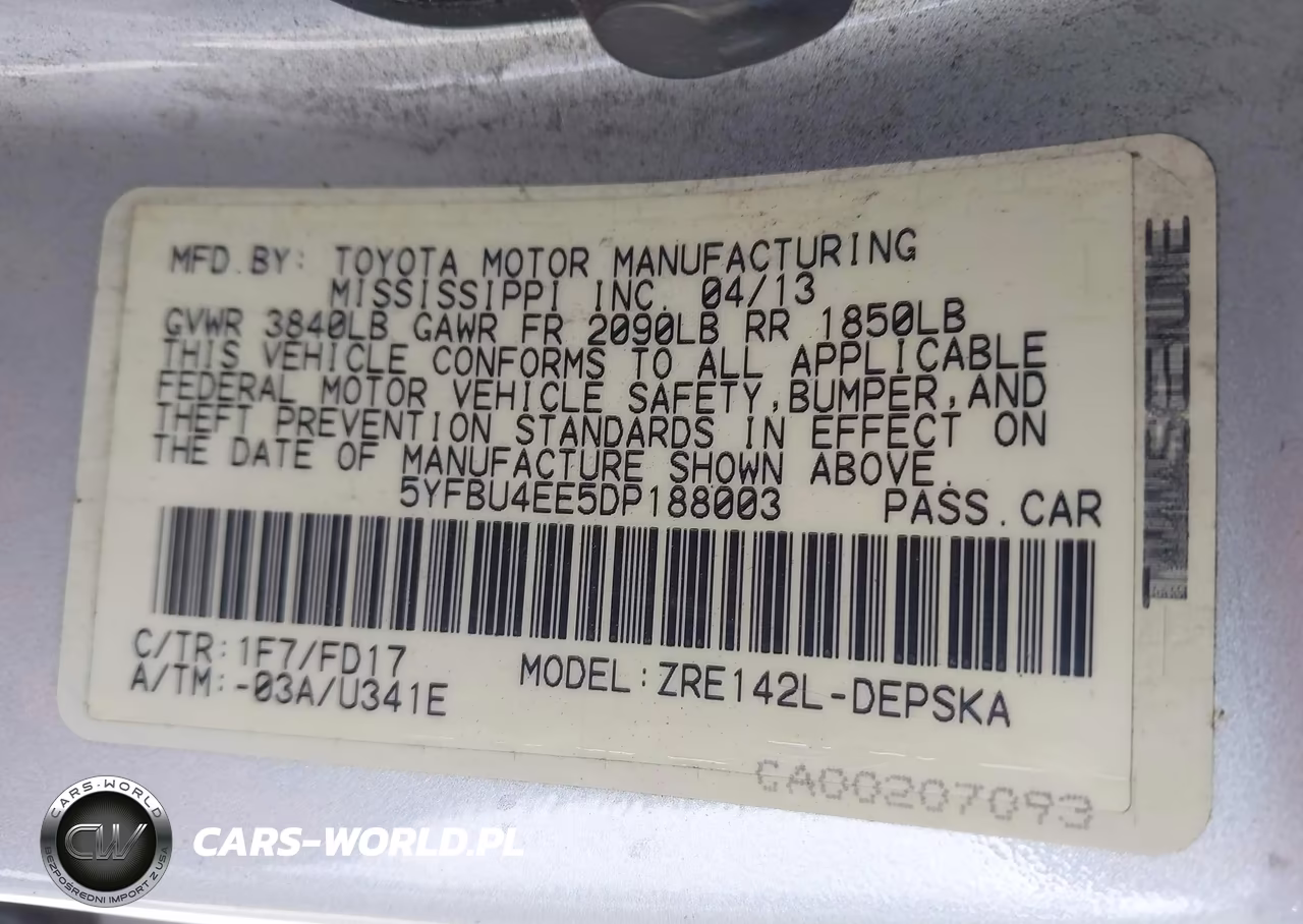2013 Toyota Corolla S VIN:5YFBU4EE5DP188003 - 9
