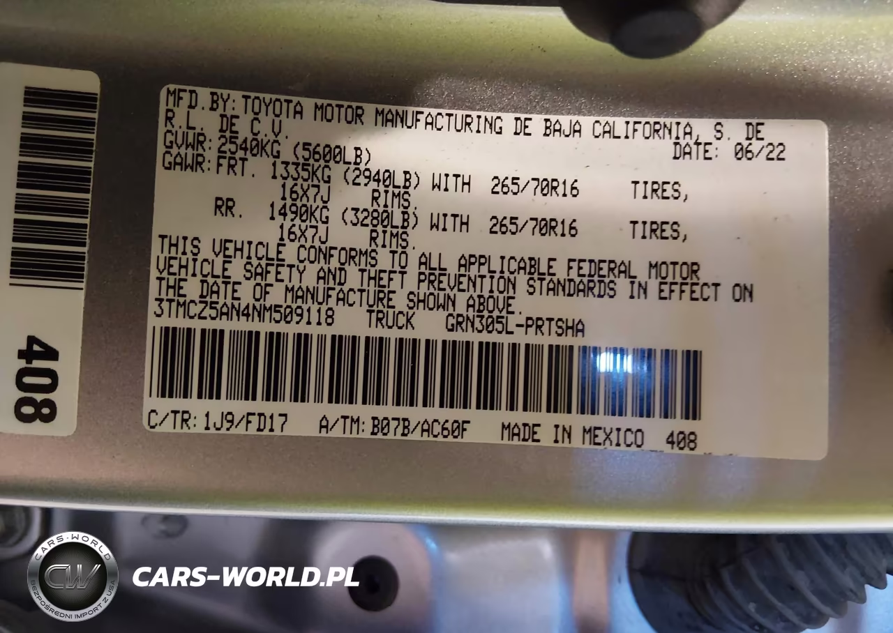 2022 Toyota Tacoma Trd Off Road VIN:3TMCZ5AN4NM509118 - 9
