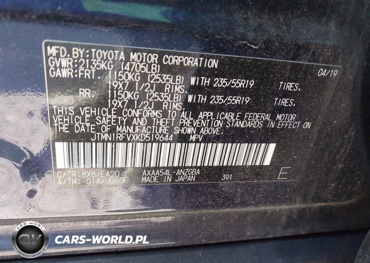 2019 Toyota Rav4 Limited VIN:JTMN1RFVXKD519644 - 9