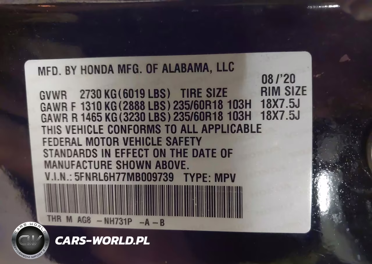 2021 Honda Odyssey Ex-L VIN:5FNRL6H77MB009739 - 9