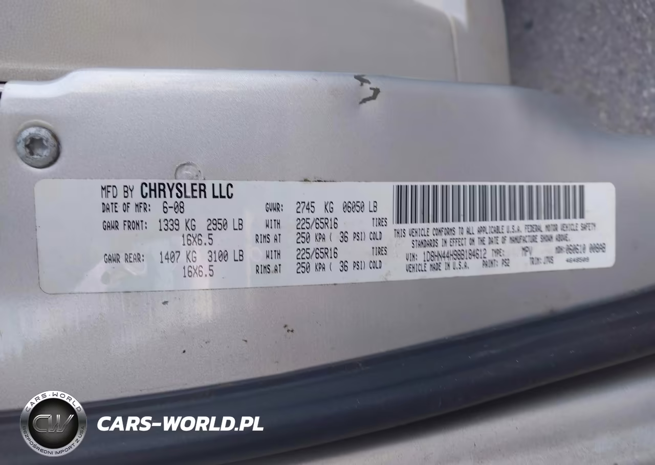2008 Dodge Grand Caravan Se VIN:1D8HN44H98B184612 - 9