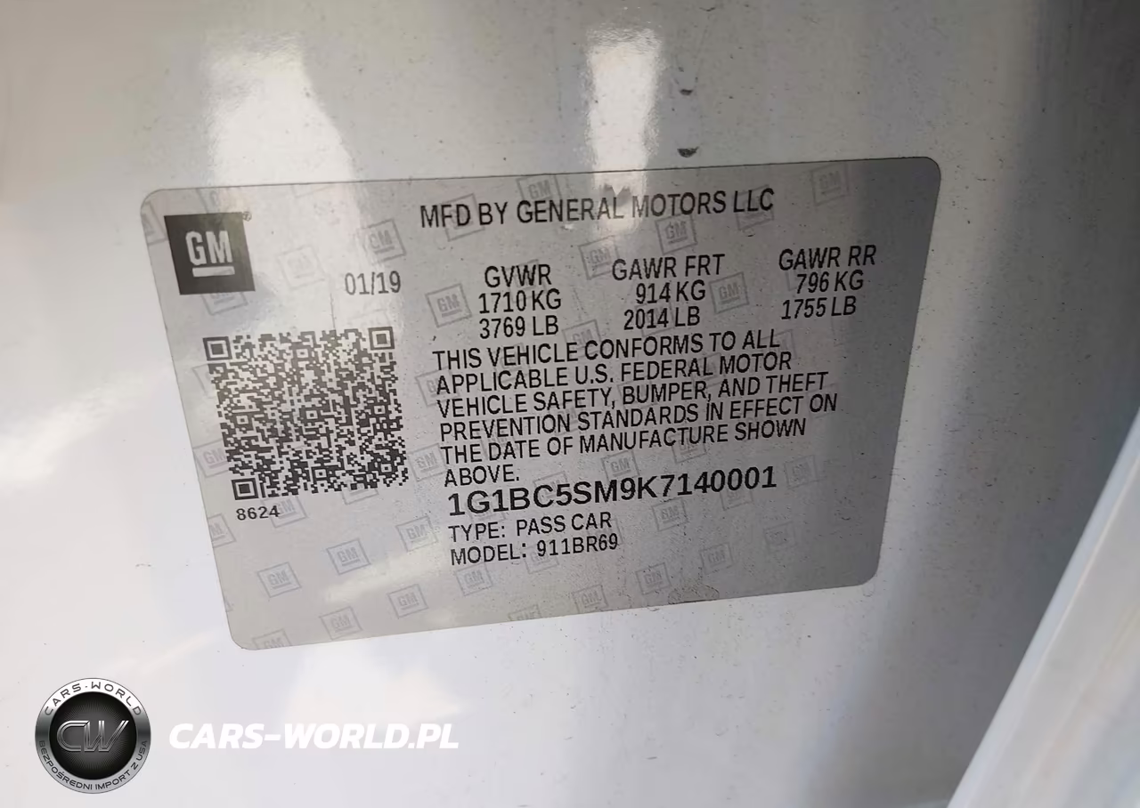 2019 Chevrolet Cruze Ls VIN:1G1BC5SM9K7140001 - 9