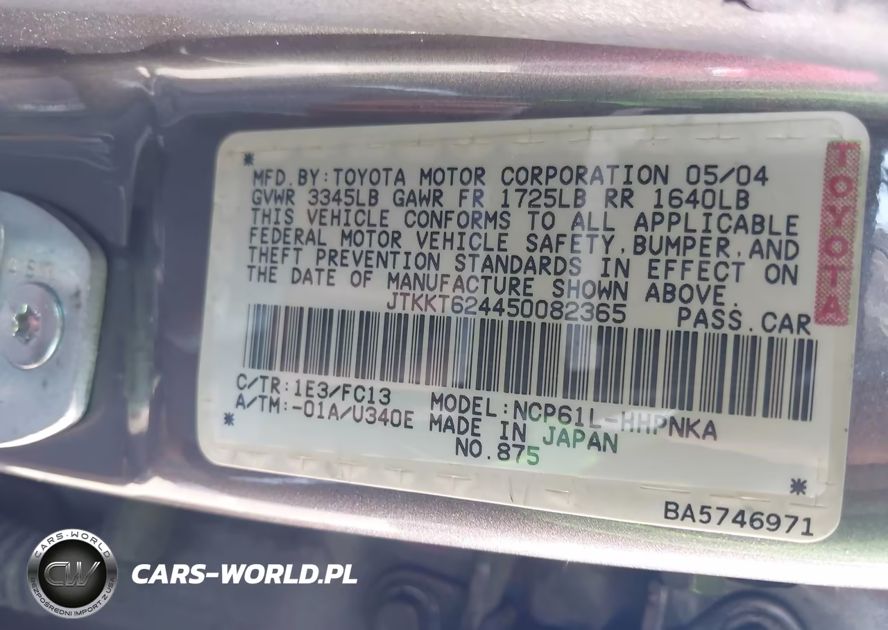 2005 Scion Xa VIN:JTKKT624450082365 - 9
