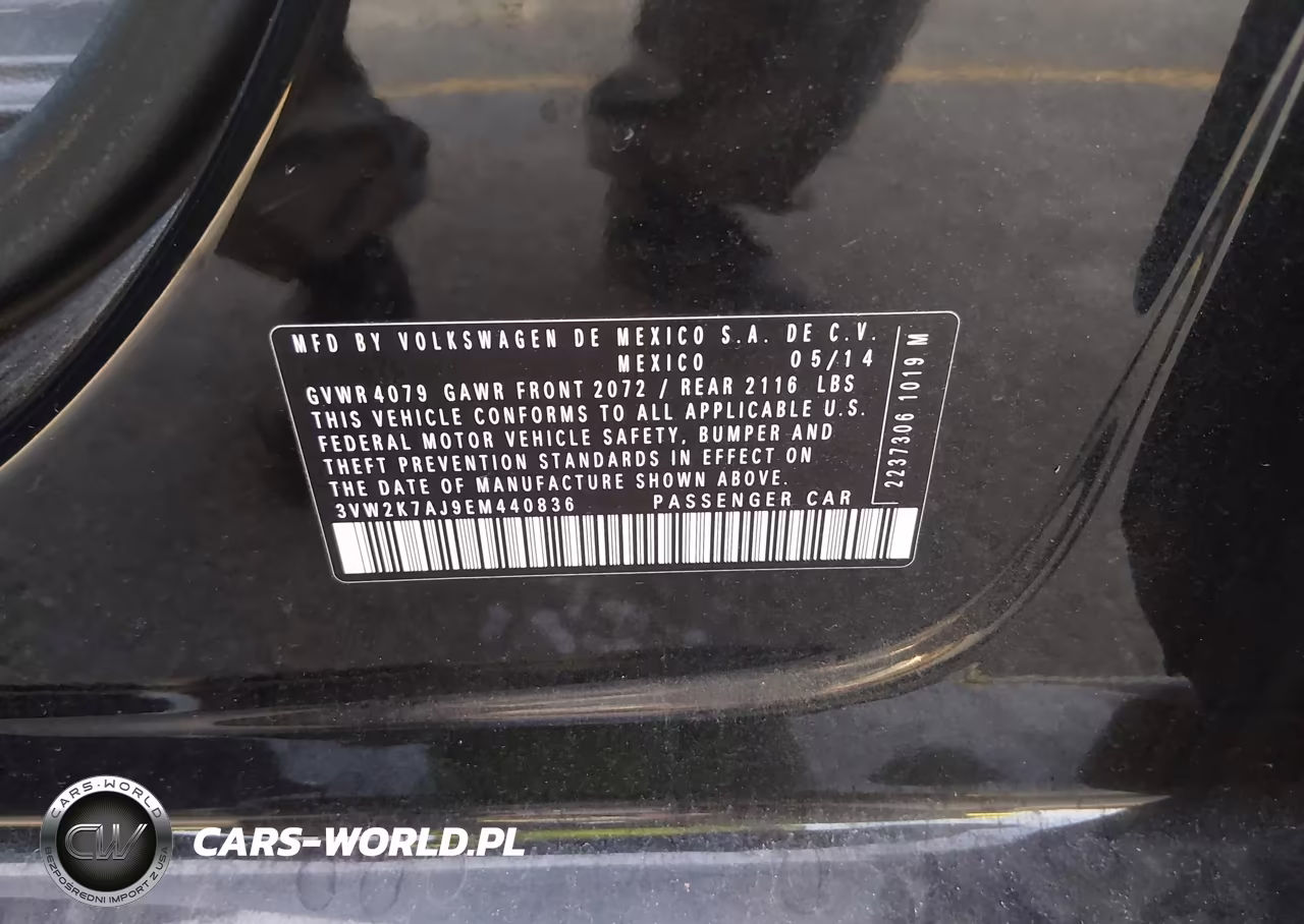 2014 Volkswagen Jetta 2.0L S VIN:3VW2K7AJ9EM440836 - 9