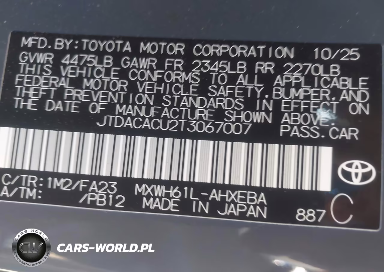 2026 Toyota Prius Plug-In Hybrid Se VIN:JTDACACU2T3067007 - 9