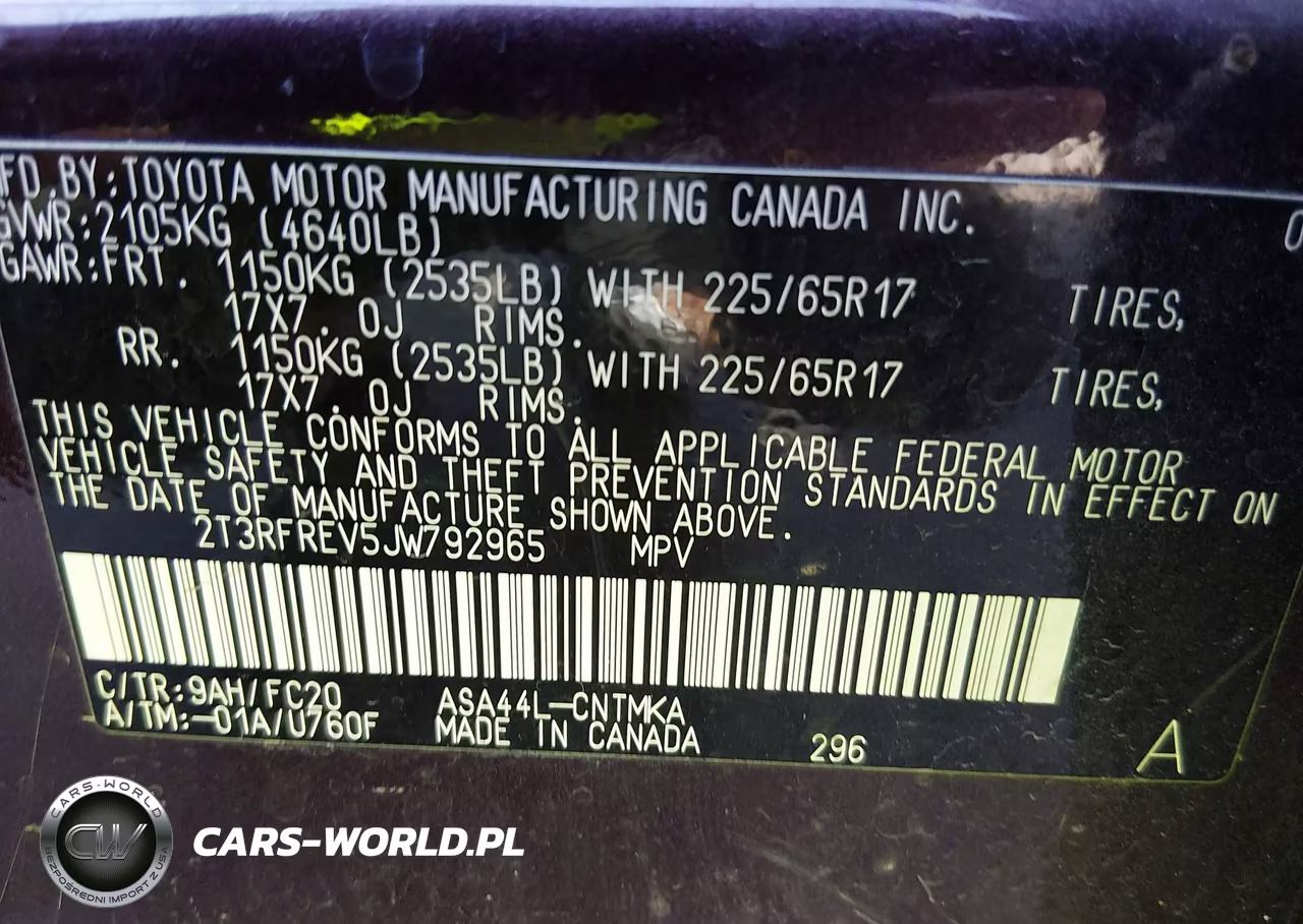 2018 Toyota Rav4 Xle VIN:2T3RFREV5JW792965 - 9
