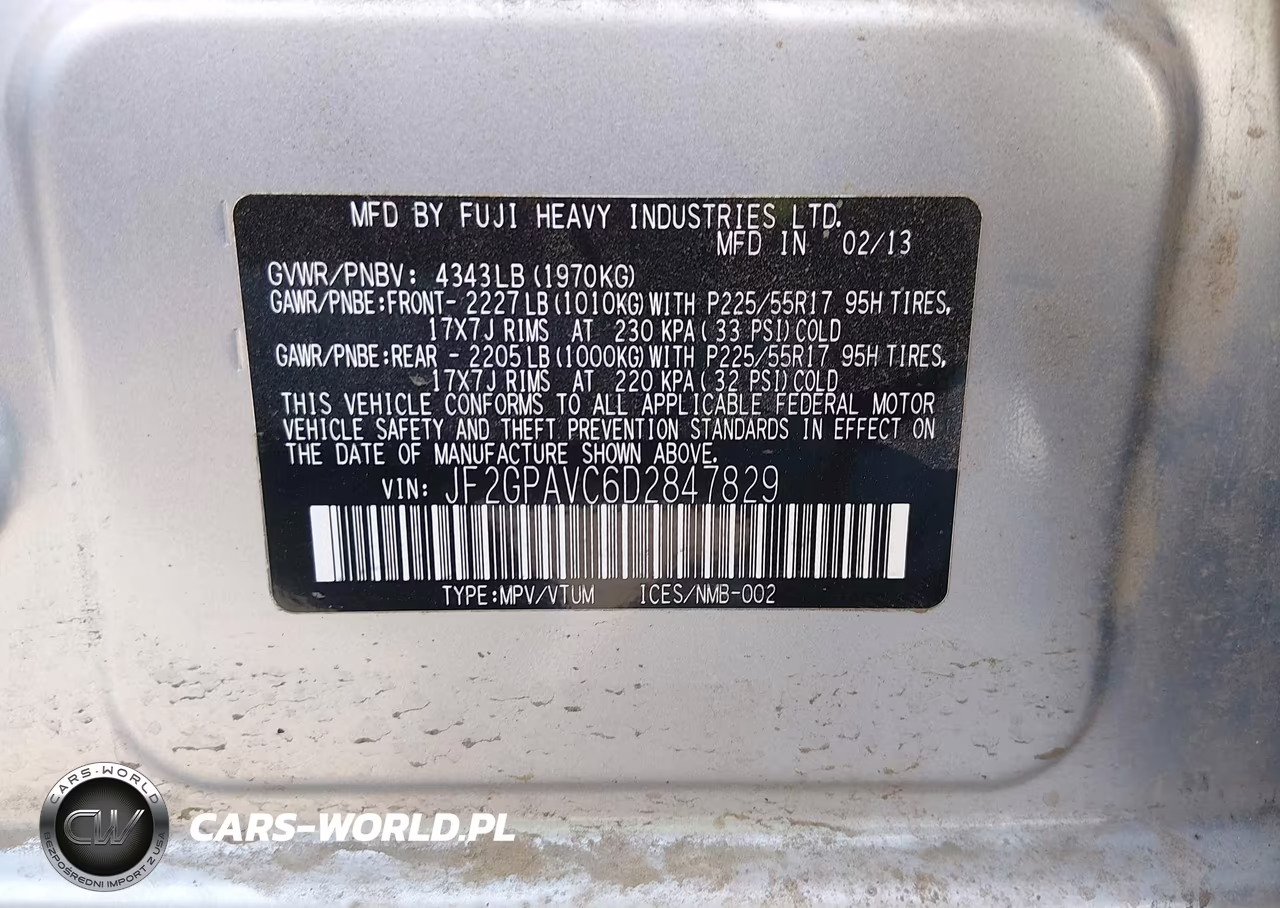 2013 Subaru Xv Crosstrek 2.0I Premium VIN:JF2GPAVC6D2847829 - 9