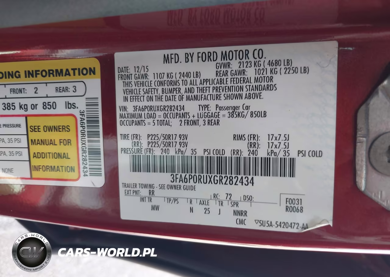 2016 Ford Fusion Hybrid Titanium VIN:3FA6P0RUXGR282434 - 9